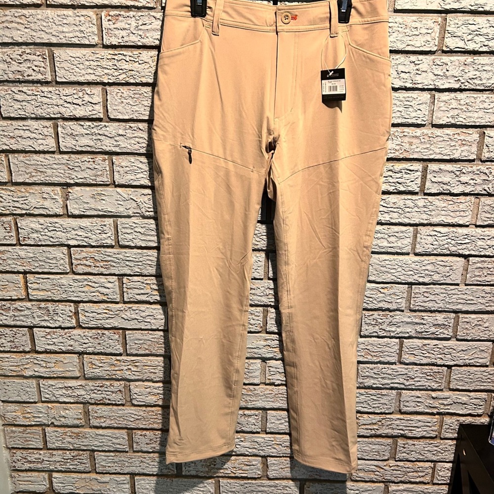 Eddie Bauer Guide Throwline Pant Mens 30x30 Light Khaki Classic Fit Straight Leg